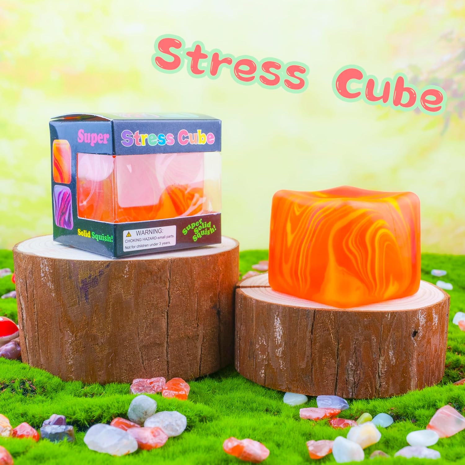 NeeDoh Nice Cube ?C Solid Squish ?C Yellow & Orange - Image 4